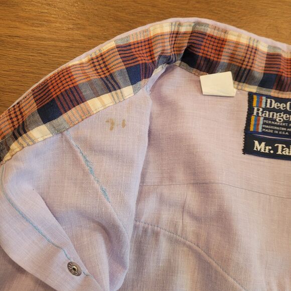 Vintage Dee Cee Rangers Western Shirt Mens XXXL Mr Tall Purple Plaid Trim 3XL - Picture 10 of 16